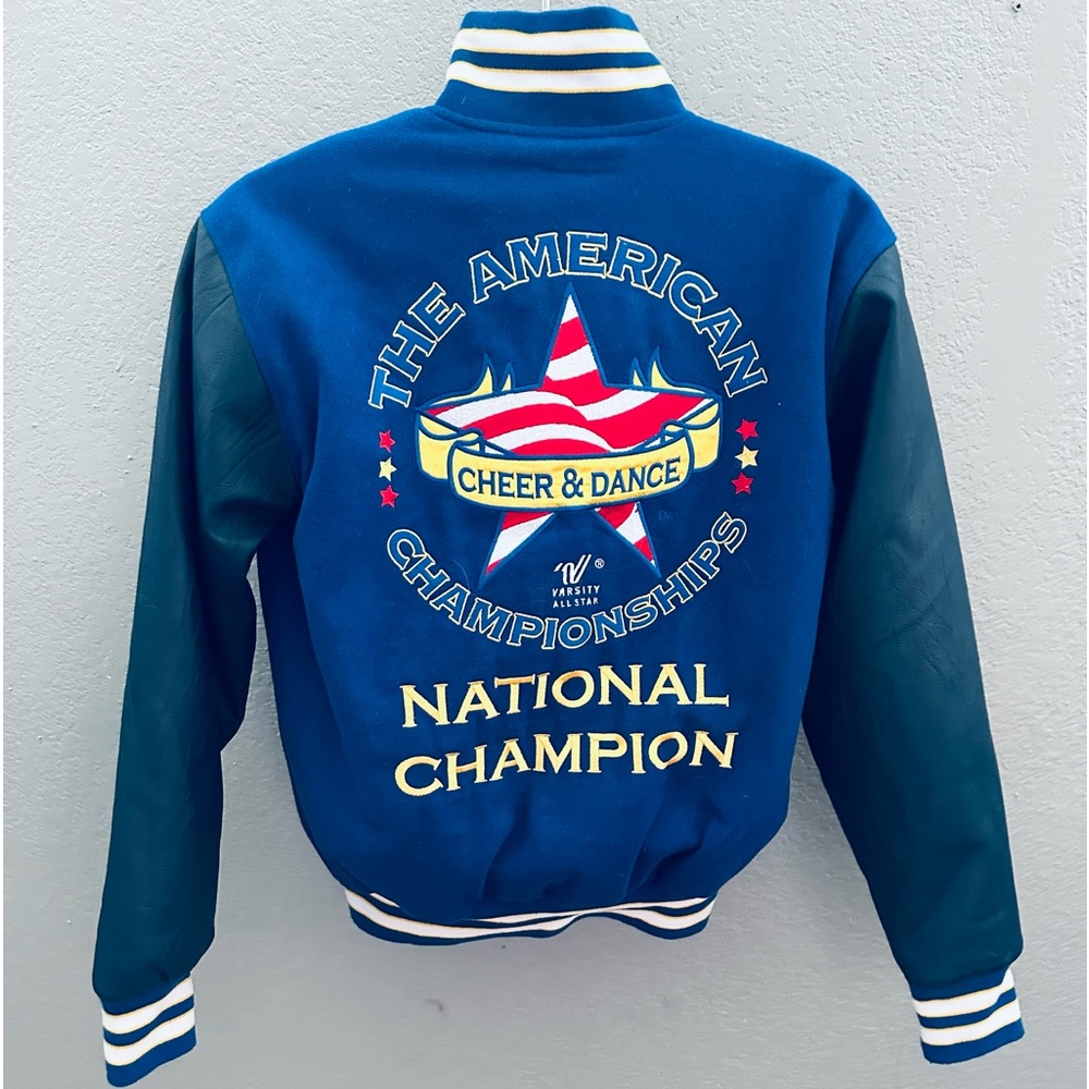 Varsity Cheer & Dance National Champions Wool Leather Sleeve Letterman Jacket